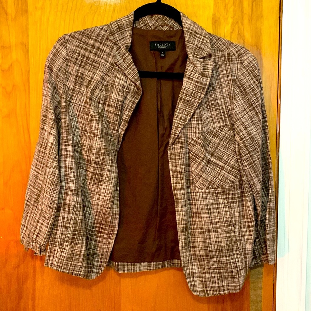 Brown striped formal blazer